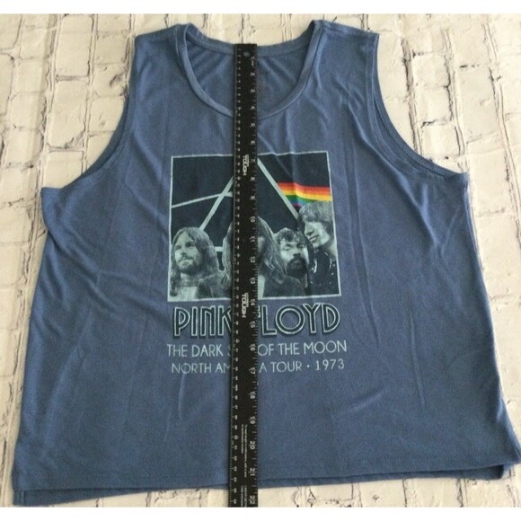 Pink Floyd Tank Top Women's Size L Blue Retro The Dark Side of The Moon Graphic - Picture 7 of 8